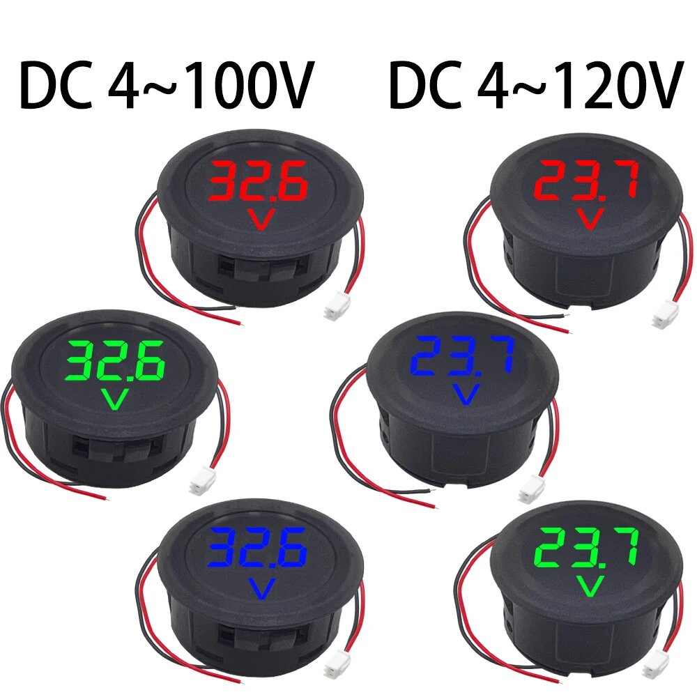 GOOGZON Цифровой вольтметр DC, Красный, DC 4-100V