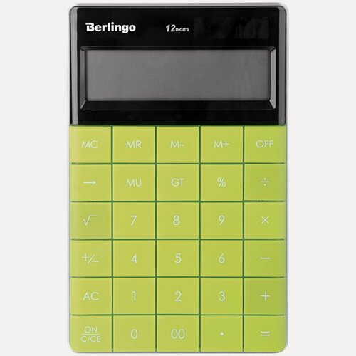 Изображение товара Калькулятор настольный Berlingo, 12-разрядный, зеленый (CIG_100)