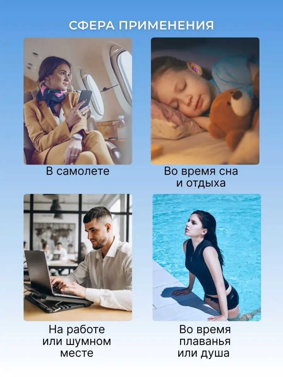 Картинки Беруши для сна многоразовые, плавания водонепроницаемые