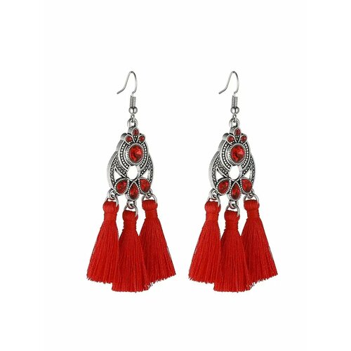 фото Серьги, серебряный, красный be self true jewel