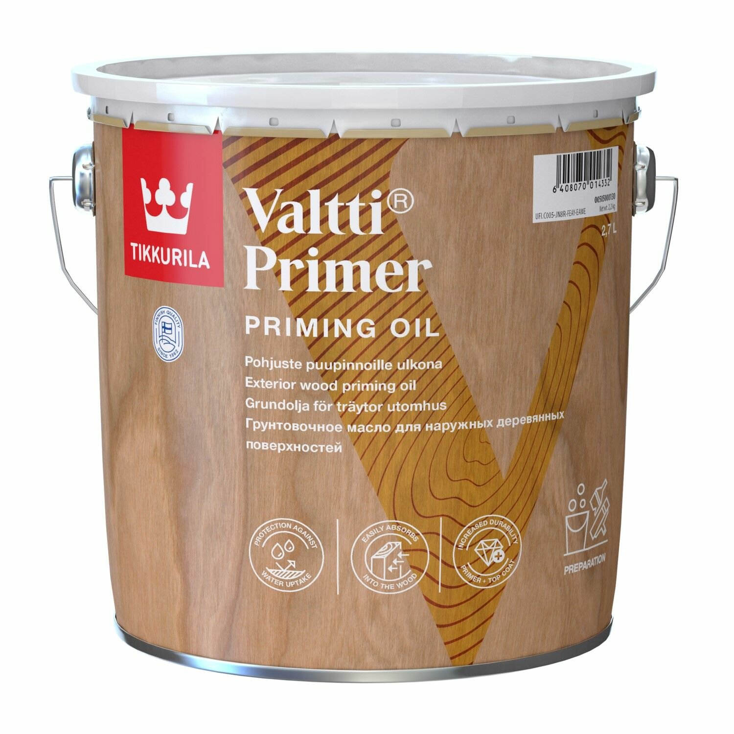 Грунтовочный состав для древесины Tikkurila Valtti Primer (2,7л)