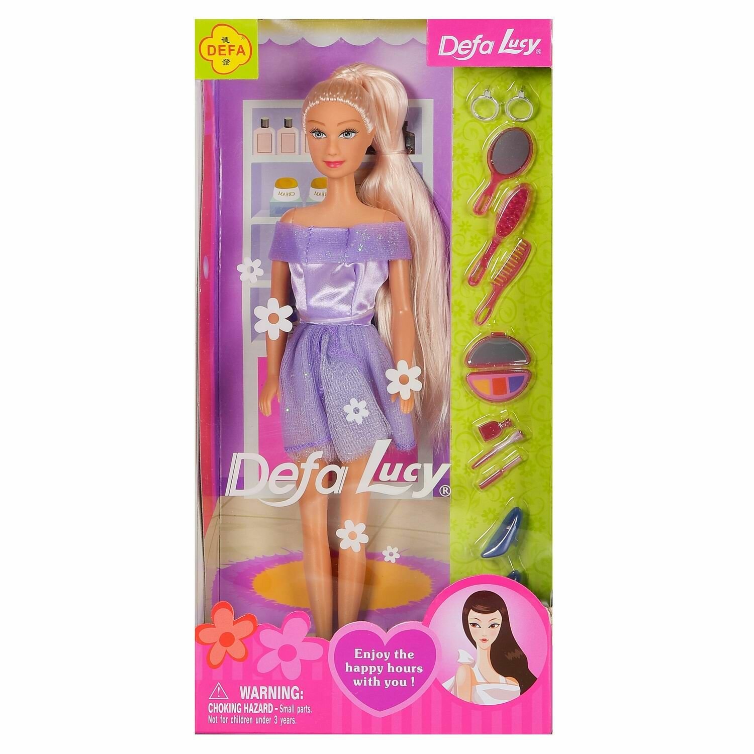 Кукла Defa Lucy "В салоне красоты" (в фиолетовом платье), 29 см