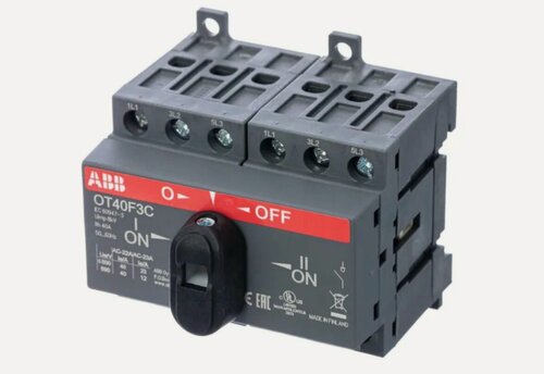 Изображение товара Реверсивный рубильник АВВ OT40F3C 3P 40А 1SCA104913R1001