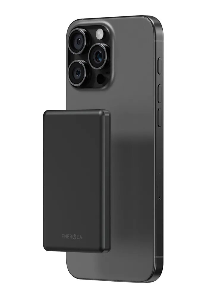 Ульратонкий внешний аккумулятор Magsafe EnergEA Alupac Mini 5K 5000Mah - черный (Gunmetal Black)