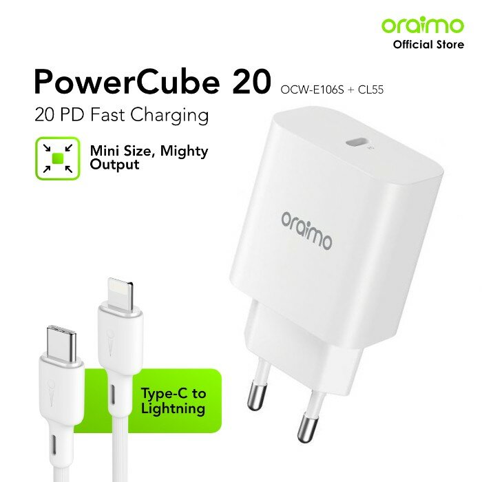 Зарядное устройство Oraimo Travel Adapter OCW-E106S, для нескольких устройств, Type-C, Lightning. CL55 Iphone — фото 1