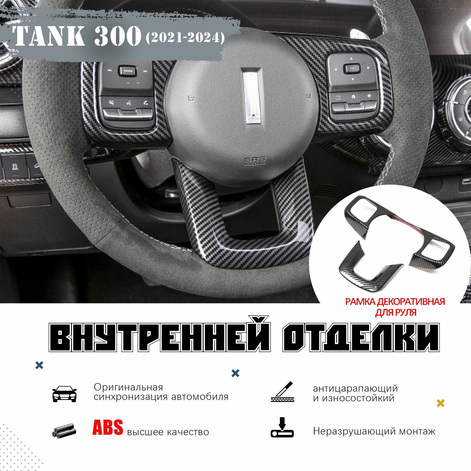 23-24 TANK 300 Панель для внутренней отделки автомобиля Мраморный узор.