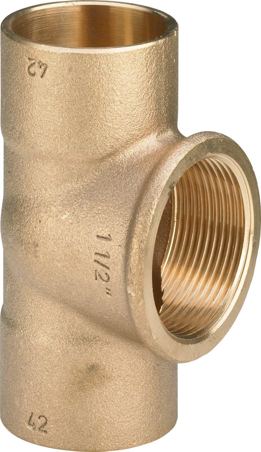 Тройник Viega с внутренней резьбой под пайку 18 x Rp 1/2 x 18 мм из бронзы (артикул 103767)
