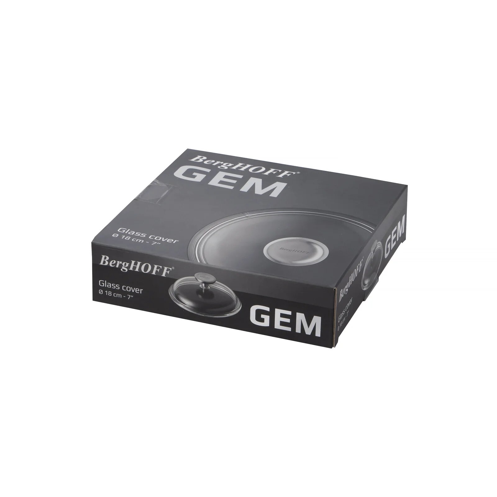 Стеклянная крышка BergHOFF Gem 2307355, диаметр 18см, бесцветная — фото 1