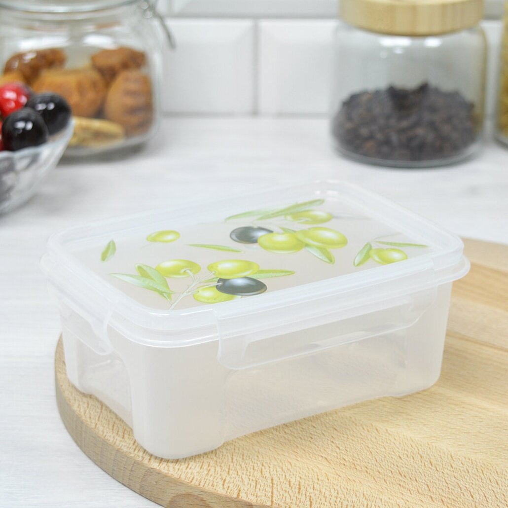 Контейнер пластиковый 075л для СВЧ 'Fresh' олива герметичный прочный