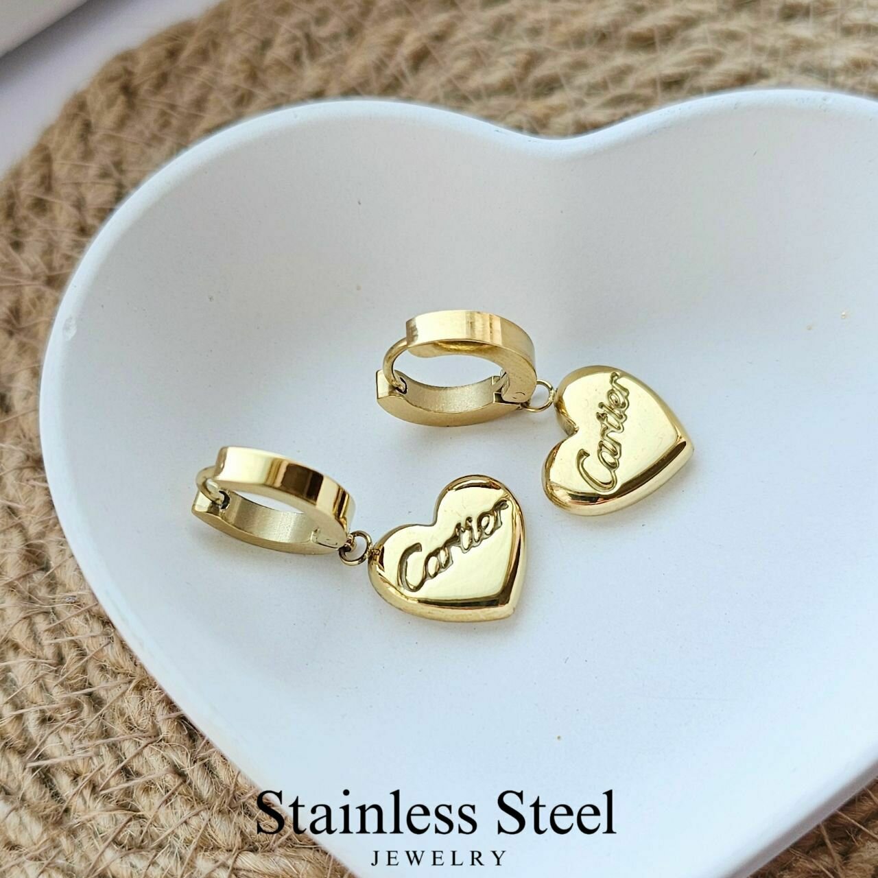Моносерьга Stainless steel, gold