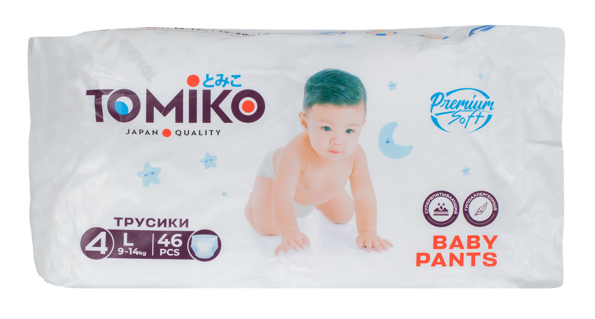 Подгузники-трусики Tomiko Premium Soft L, для малышей от 9-14кг, 46шт