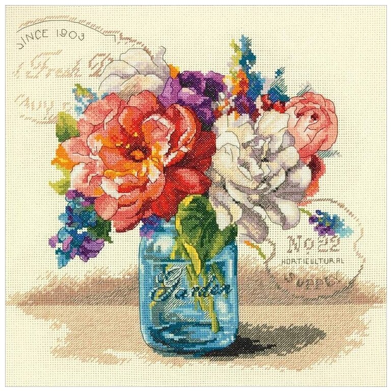 Набор для вышивания «Букет из садовых цветов», 30,4x30,4 см, Dimensions
