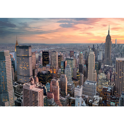 Моющиеся виниловые фотообои GrandPiK Нью-Йорк на рассвете, 420х300 см