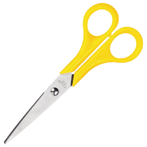 ножницы хозяйственные 135мм двухсторонняя заточка одинаковые кольца Attache Ножницы 15 см с пластиковыми симметричными ручками желтый