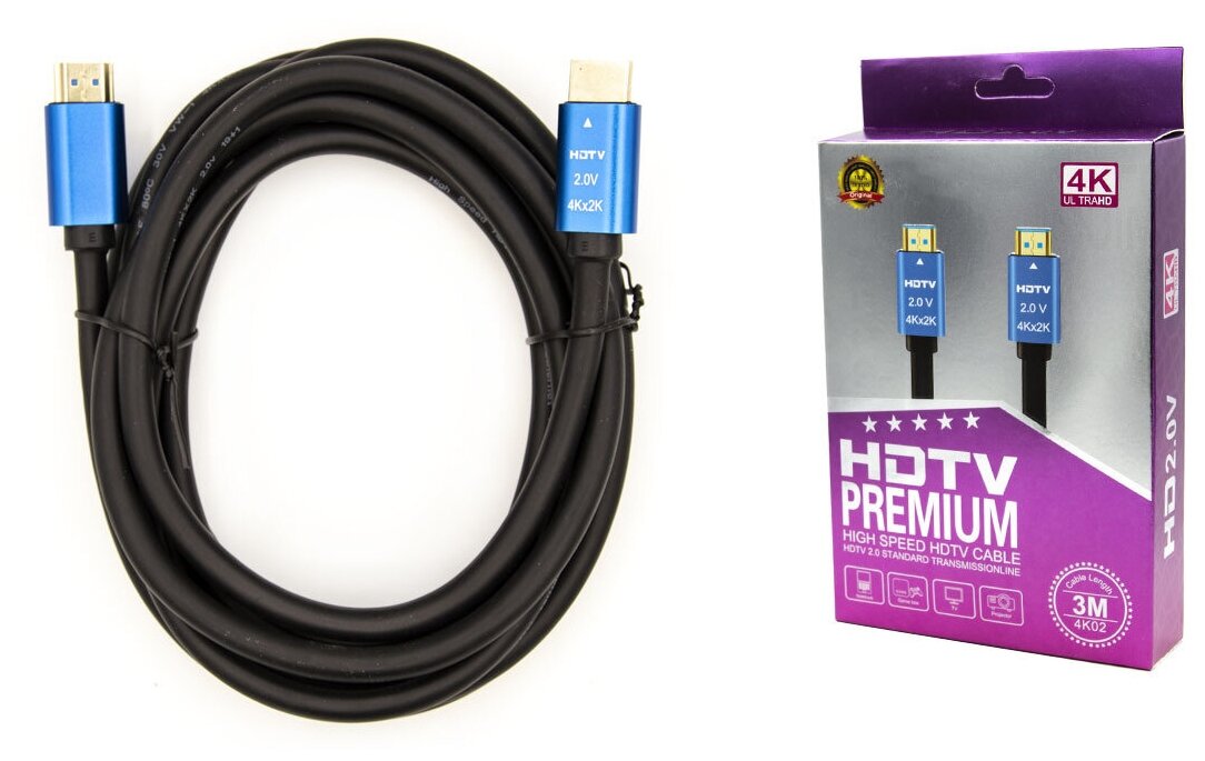 Кабель HDMI 4K 20 high speed 3м (силиконовый)