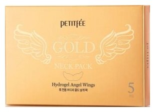 Petitfee Gold Neck Pack Hydrogel Angel Wings Гидрогелевая маска Крылья Ангела, 10 мл.