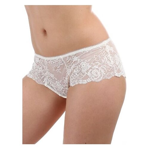 фото Dimanche lingerie трусы lirica шорты средней посадки кружевные, размер 2, молочный