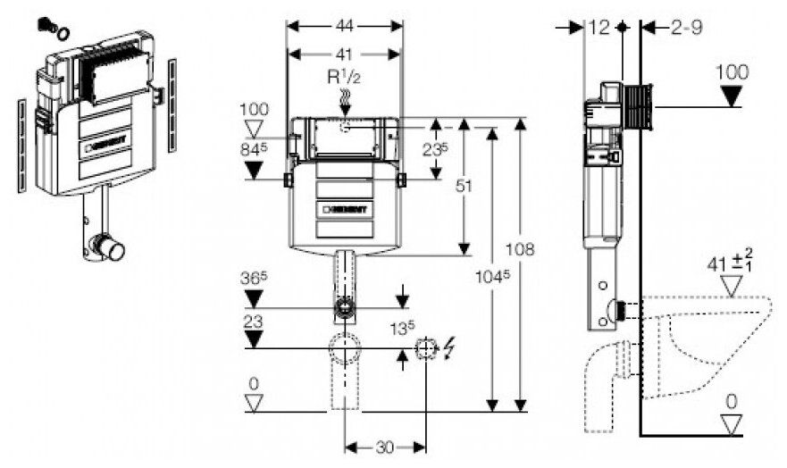 Наборное устройство для унитаза Geberit Type 360 281.208.00.1