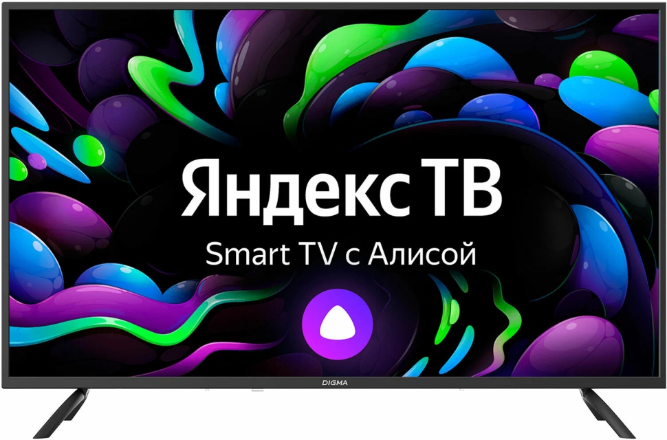 Телевизор Digma Телевизор LED Digma 50" DM-LED50UBB31 Яндекс. ТВ черный 4K Ultra HD 60Hz DVB-T DVB-T2 DVB-C DVB-S DVB-S2 USB WiFi Smart TV