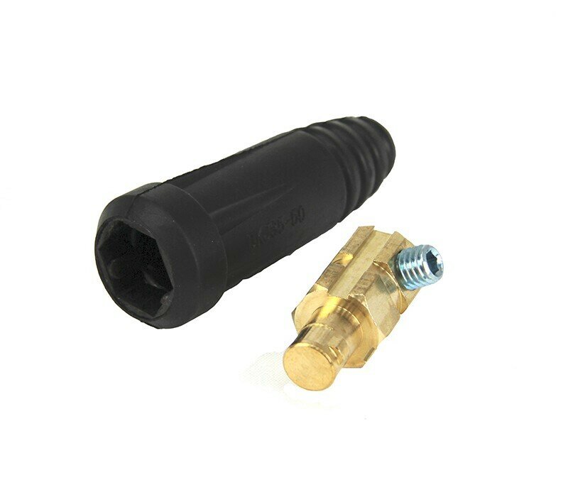 Вилка кабельная для сварочного аппарата с байонетным разъемом 35-50 (сечение кабеля) набор 2 шт - фотография № 4