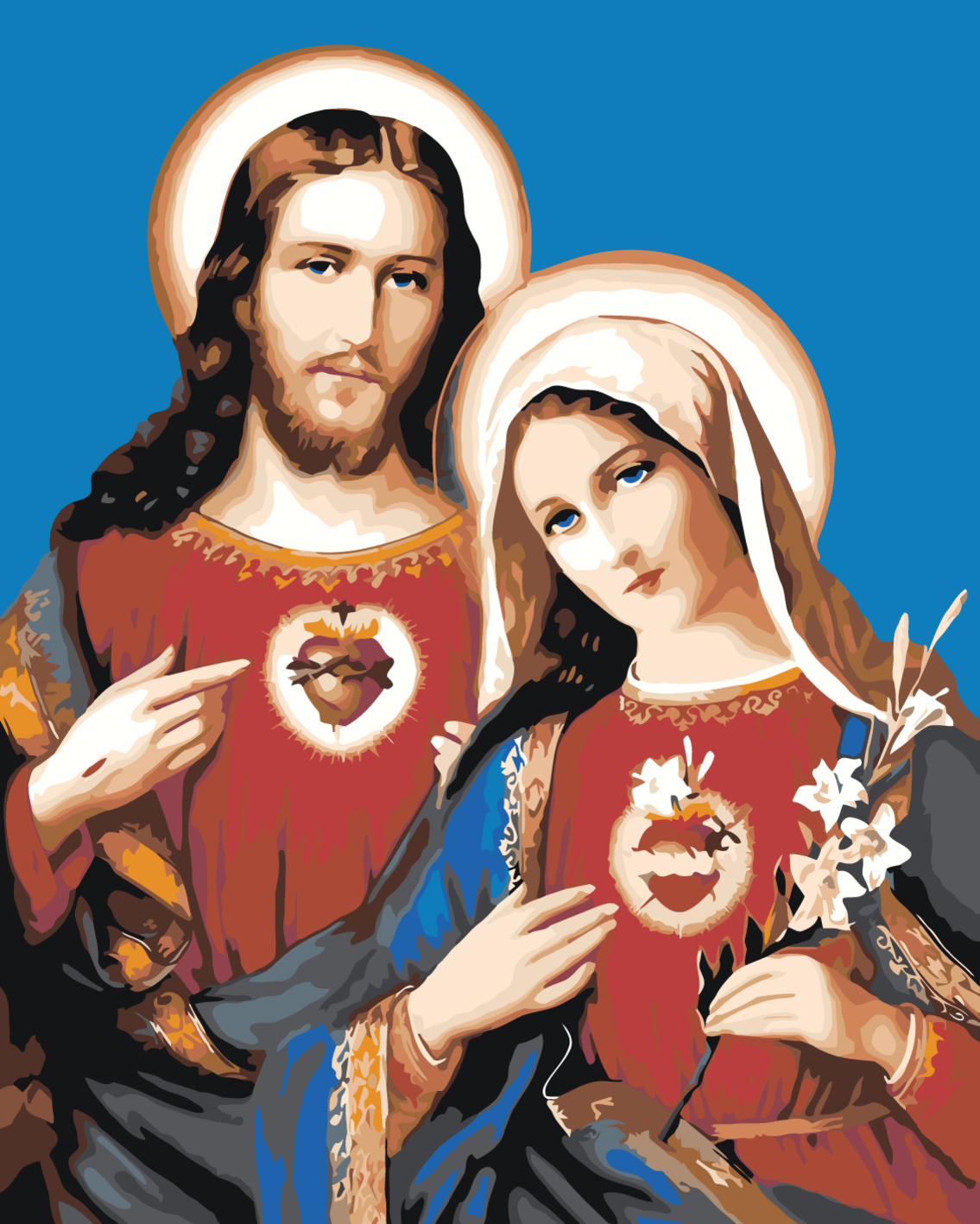 Картина по номерам Иисус и Дева Мария на стену