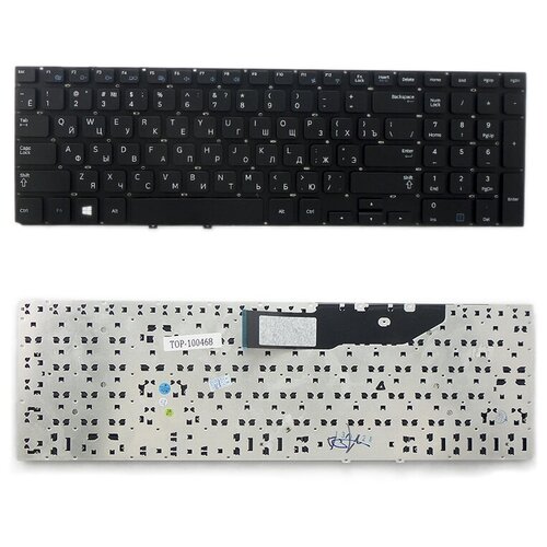 Клавиатура для ноутбука Samsung NP300E5V NP350V5C NP355E5C Series Плоский Enter Чёрная без рамки PN BA59-03270C 2250₽