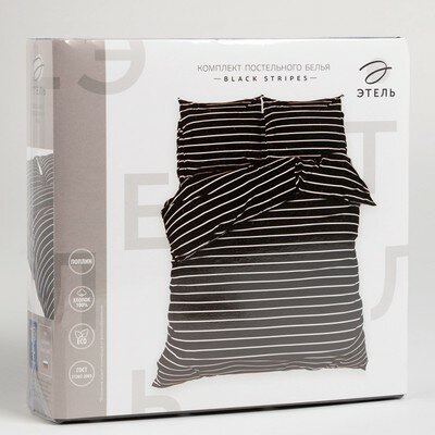 Постельное бельё Этель 2 сп Black stripes 175х215 см, 200х220 см, 70х70 см-2 шт, 100% хлопок, поплин - фотография № 14