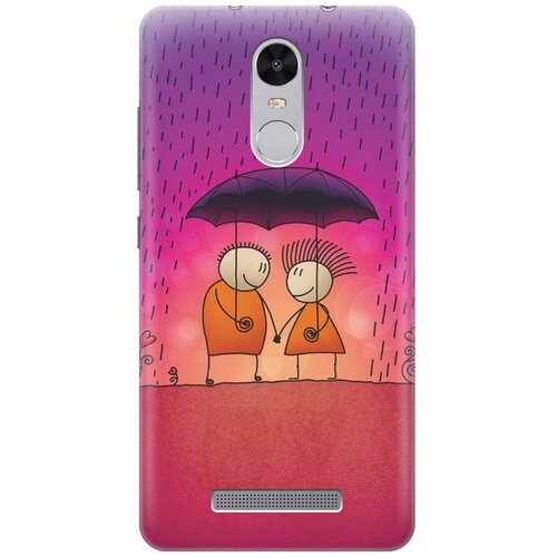 фото Re:pa накладка transparent для xiaomi redmi note 3 / note 3 pro с принтом "парочка под дождем"