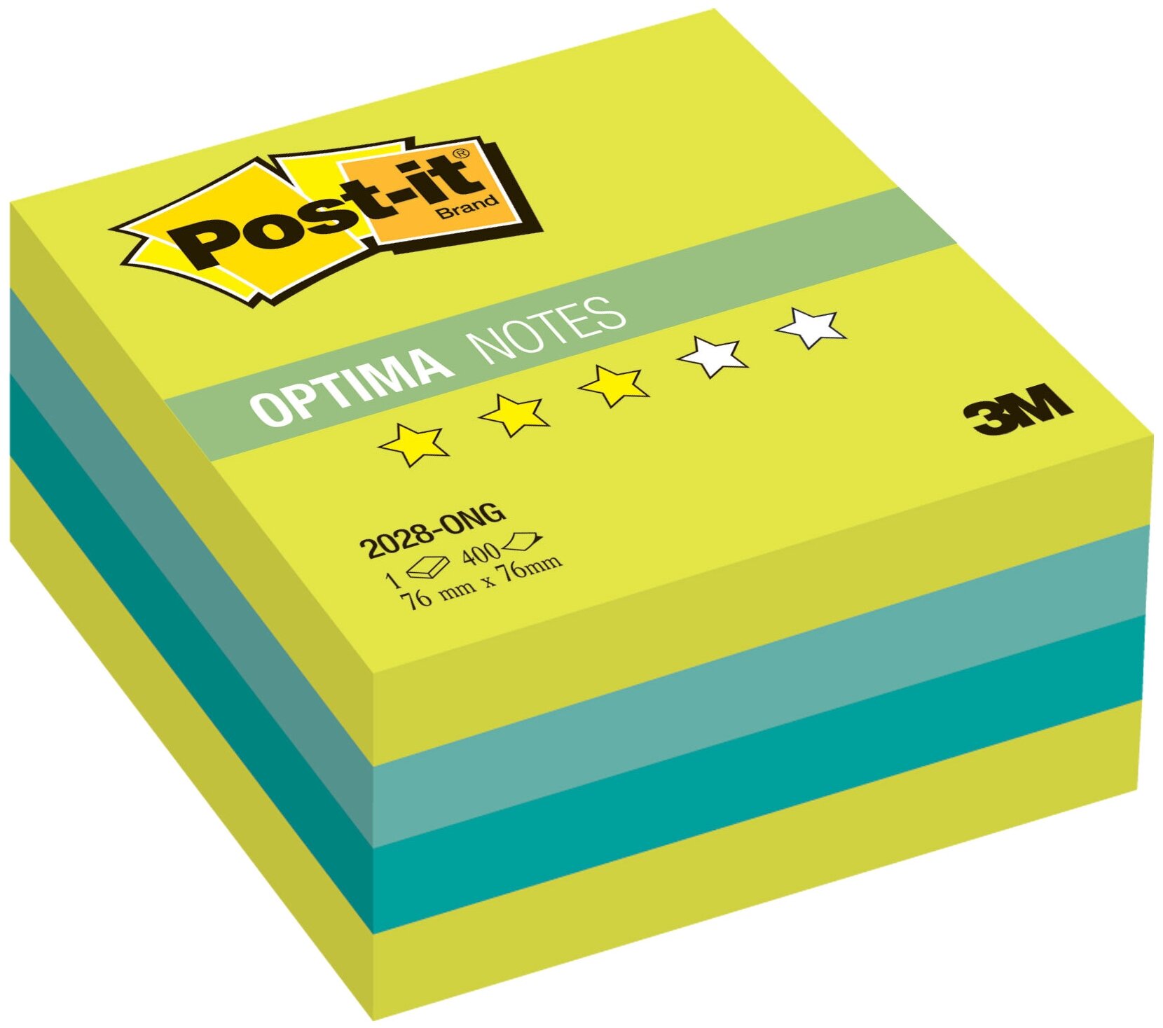  ( ) 3M Post-it Optima "", 76x76, 3  , 400  (2028-ONG)