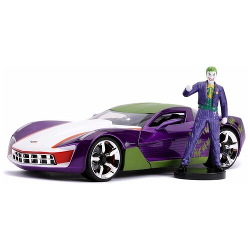 фигурка металлическая jada joker 10 см Фигурка Jada DC: 2009 Chevy Corvette Stingray Concept W/Joker