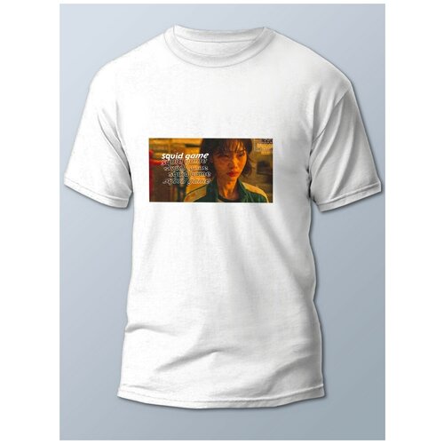 фото Футболка мужская белая сериалы игра в кальмара (игра в кальмара, squid game) - 21770 brut-shop