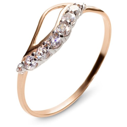 фото Эстет кольцо с 8 фианитами из красного золота 01к115144, размер 17