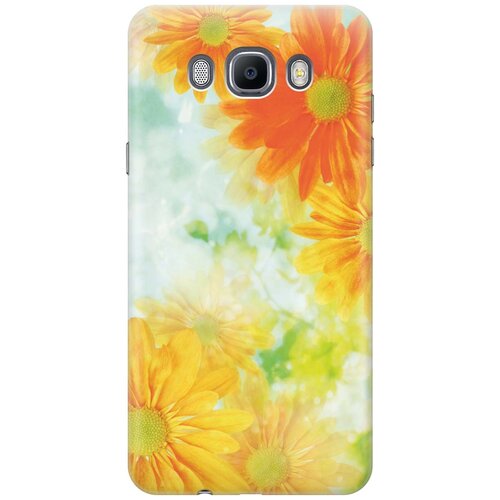 фото Cиликоновый чехол на samsung galaxy j7 (2016) / самсунг джей 7 2016 с принтом "оранжевые цветы" gosso