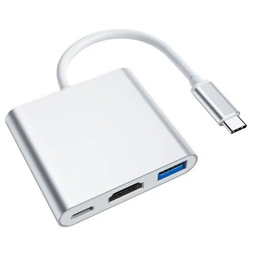 Хаб Type-C на USB 3.0 + HDMI + PD / HB14 переходник для Macbook Pro Air с возможностью вывода на экран и зарядкой адаптер хаб type c на usb 3 0 hdmi pd hoco hb14 переходник для macbook pro air с возможностью вывода на экран и зарядкой адаптер