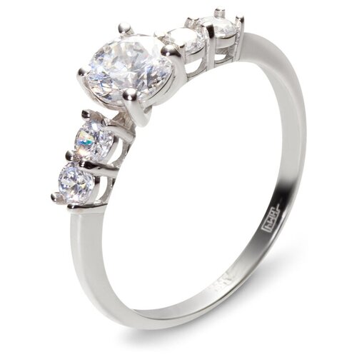 фото Эстет кольцо с 5 фианитами из белого золота 01к124878, размер 19.5