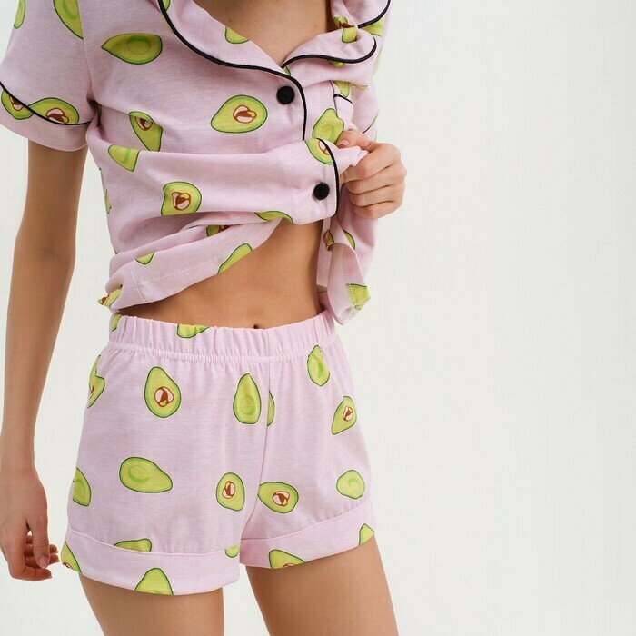 Пижама женская (рубашка и шорты) Avocado р. 40-42, розовый - фотография № 6