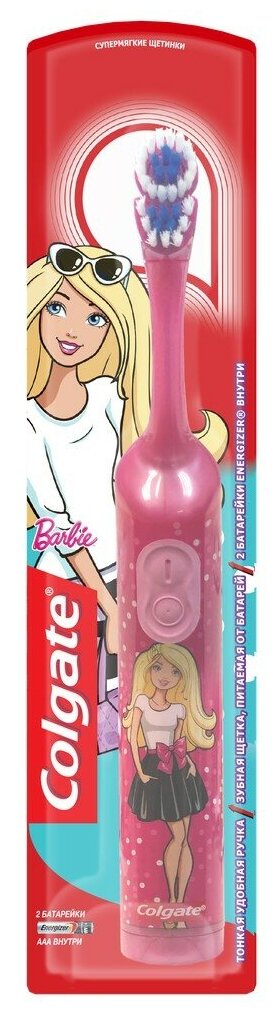 вибрационная зубная щетка Colgate Barbie (CN07552A), розовый (дизайн 2) - фотография № 1