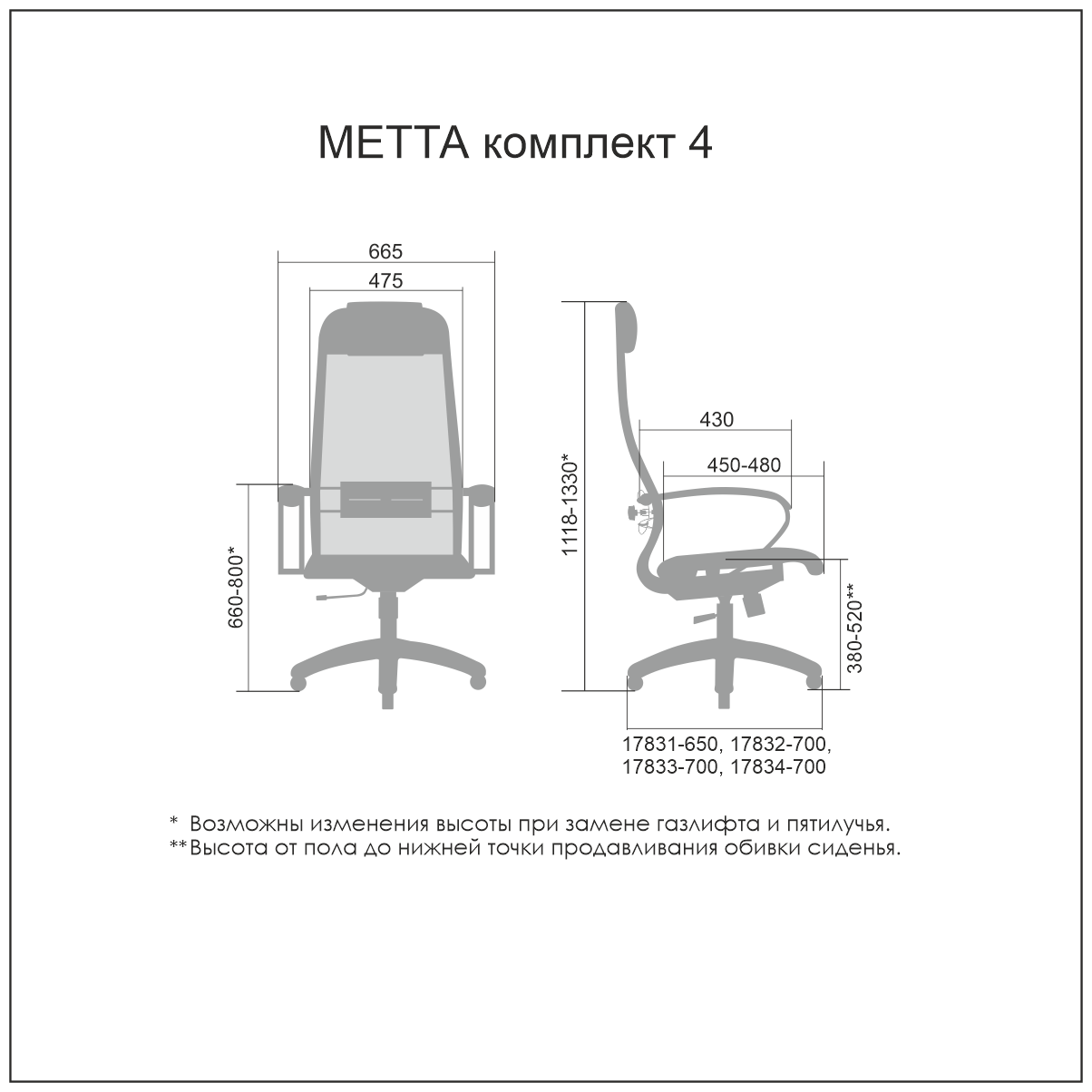 Кресло метта комплект 4, основание хром, серый/серый (МЕТТА-4 MPRU/подл.131/осн.003) - фотография № 5
