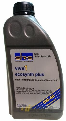 Моторное масло SRS VIVA 1 ecosynth Plus 0W-40, 1л