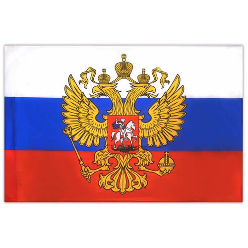Флаг России 90х135 см, с гербом государственный флаг российской федерации