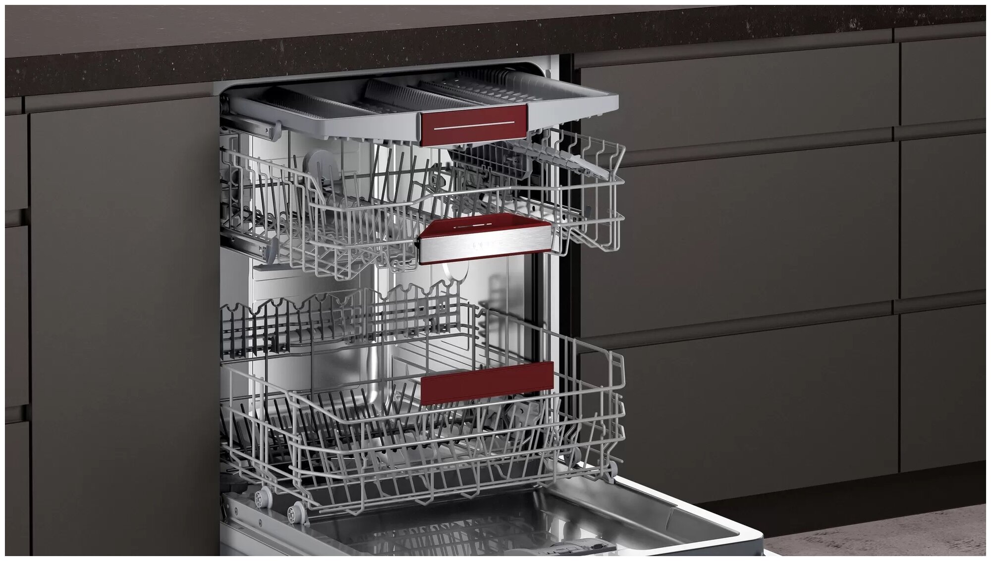 Встраиваемая посудомоечная машина NEFF S155HCX10R, серебристый - фотография № 3