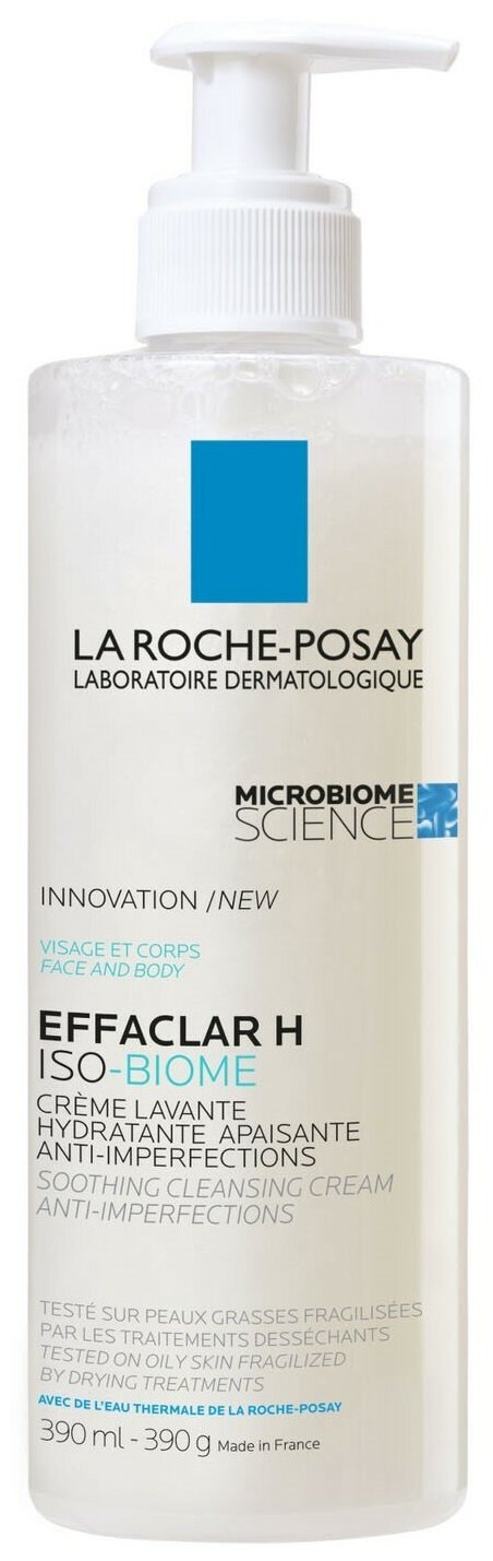 Крем-гель LA ROCHE POSAY Успокаивающий очищающий против несовершенств Н Iso-Biome 400 мл