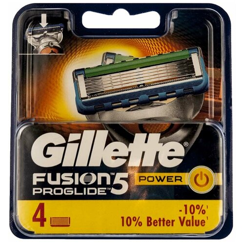 Сменные кассеты Gillette Fusion5 ProGlide Power, 5 лезвий, 4 шт.