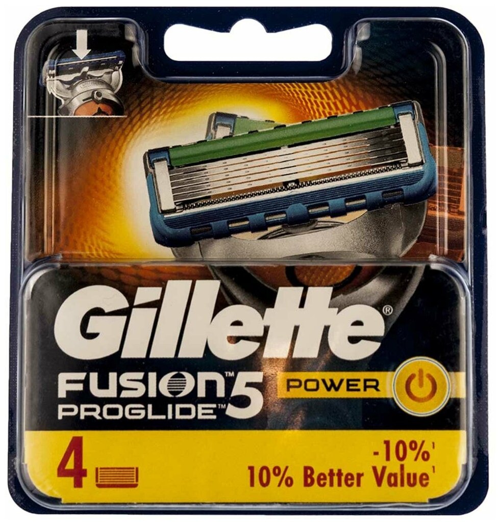 Сменные кассеты Gillette Fusion5 ProGlide Power, 4 шт.