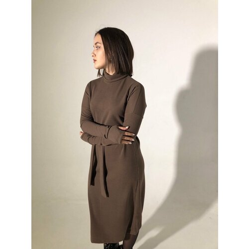 фото Платье размер 44/46, коричневый без бренда