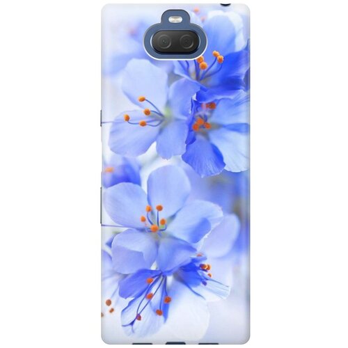 фото Cиликоновый чехол на sony xperia 10 / xa3 / сони иксперия 10 с принтом "лазурные орхидеи" gosso