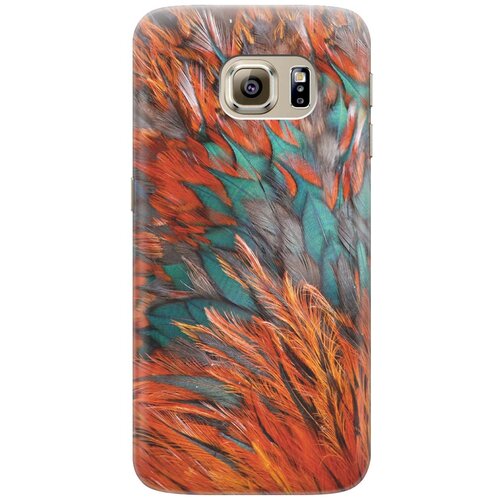 фото Cиликоновый чехол на samsung galaxy s6 edge / самсунг с6 эдж с принтом "разноцветные перья" gosso
