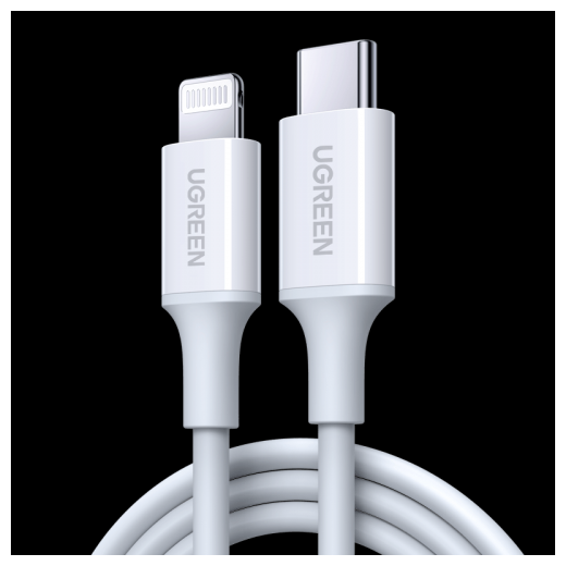 Кабель Ugreen USB-C - Lightning, 1 м, белый