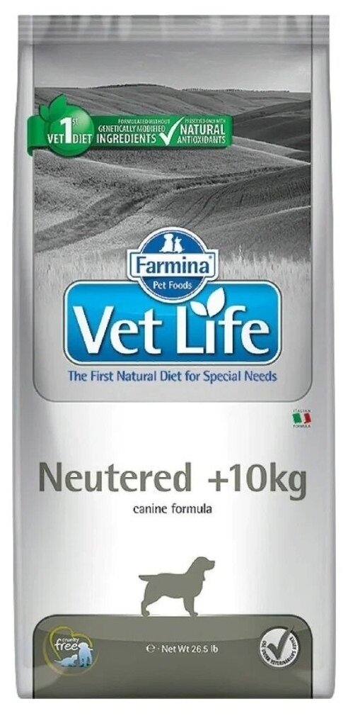 Farmina (Фармина) Vet Life Dog Neutered 12кг с курицей сухой для стерилизованных и кастрированных собак более 10кг (5098)