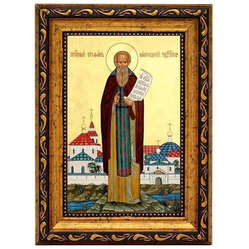 стефан вифинский халкидонский преподобный икона на холсте Стефан Махрищский Святой преподобный. Икона На холсте.
